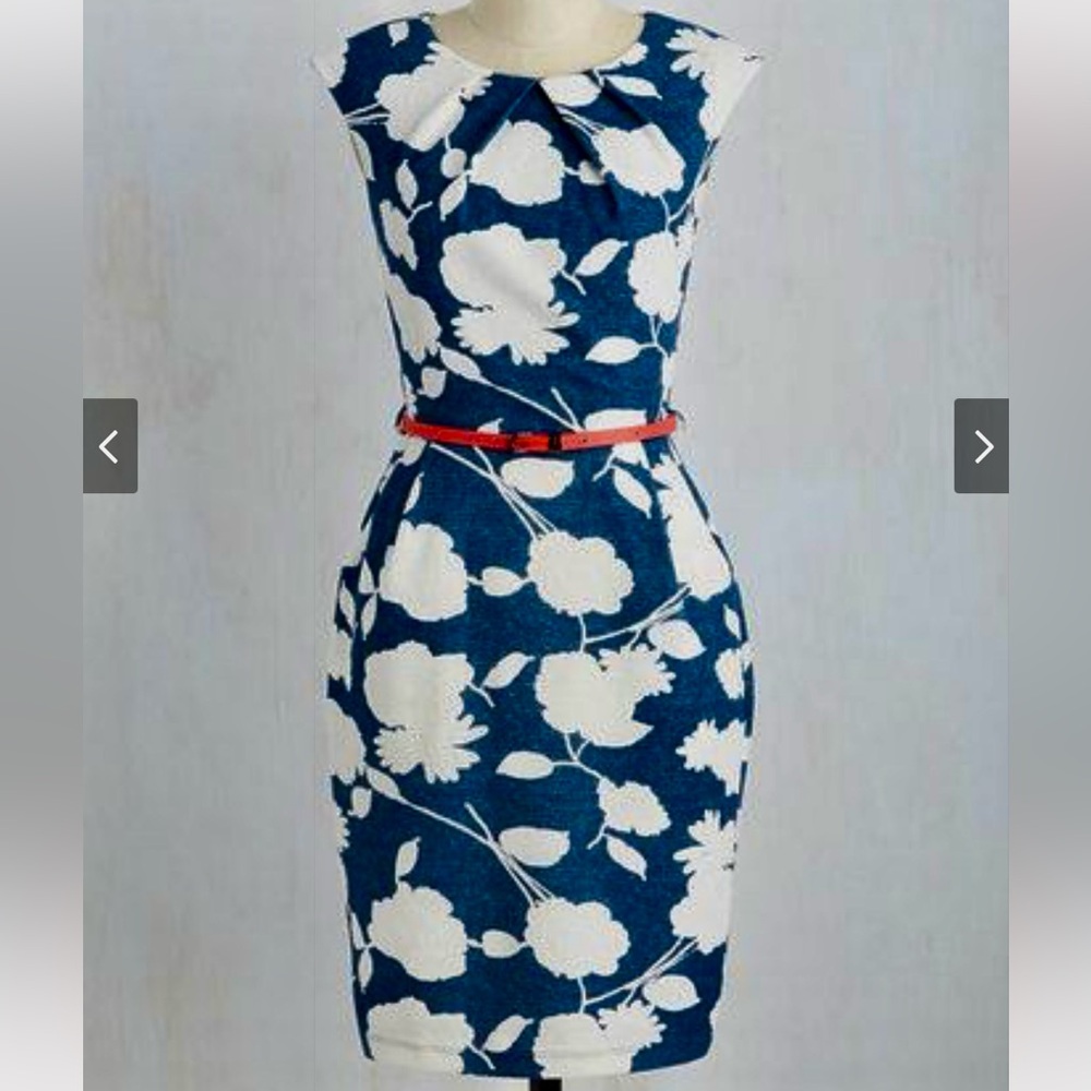 Mystic Navy and White Floral Dress
